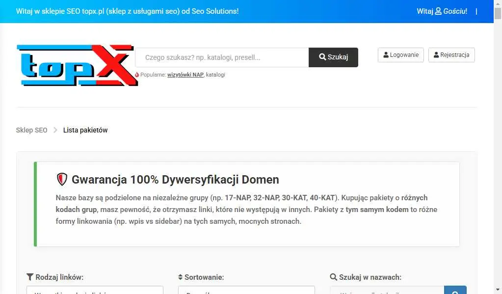 topX - sklep SEO z usługami seo